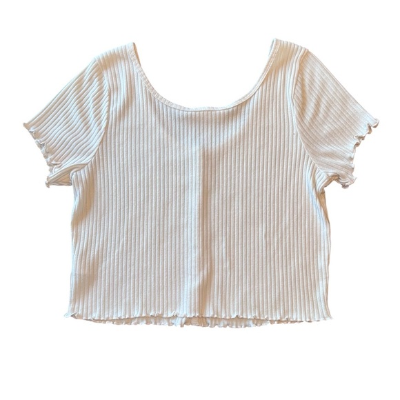 Double Zero Lovely Ribbed Button Front Crop Top Size L - Picture 4 of 8